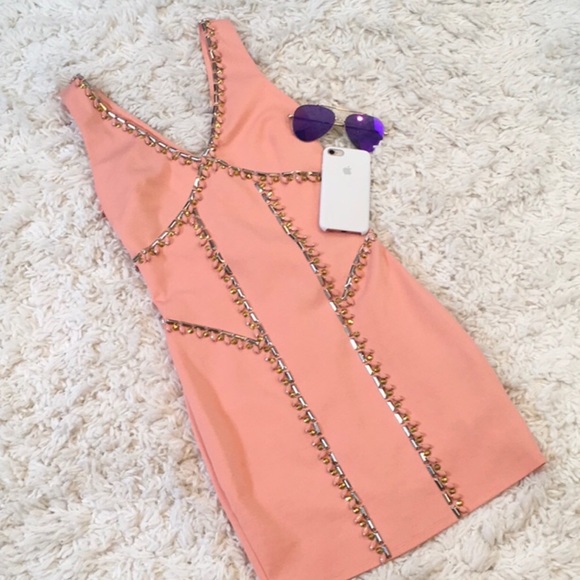 bebe Dresses & Skirts - Bebe bodycon rhinestone dress.